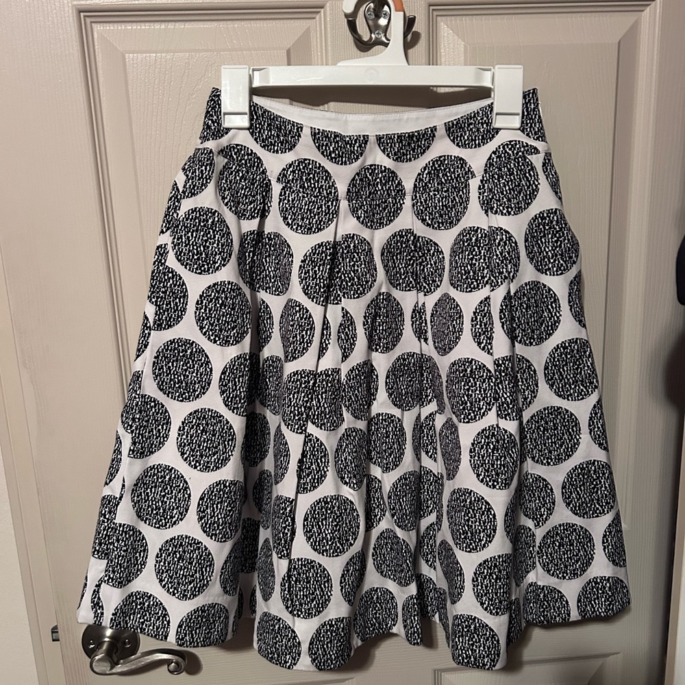 White House Black Market Monochrome Circle Skirt
